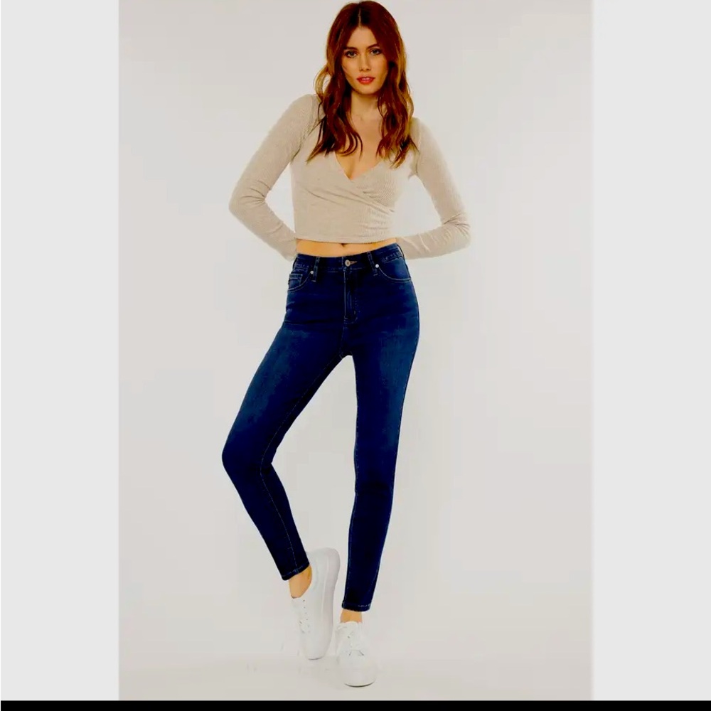 KANCAN high rise dark wash skinny jeans